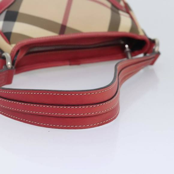 BURBERRY Nova Check Shoulder Bag PVC Beige Silver Auth 93825 - Picture 7 of 16